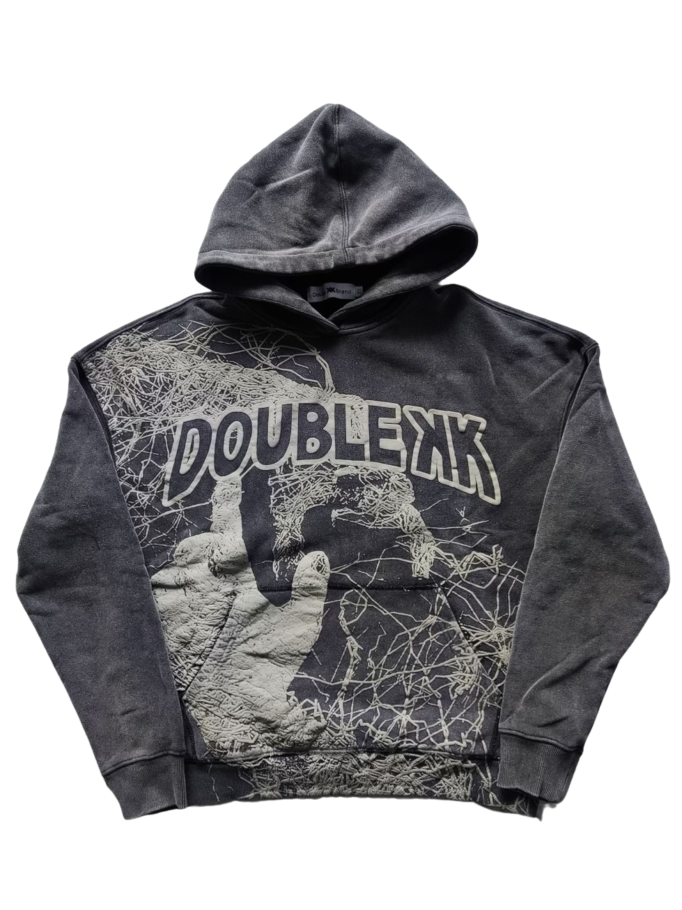 Black Grey Web Hoodie
