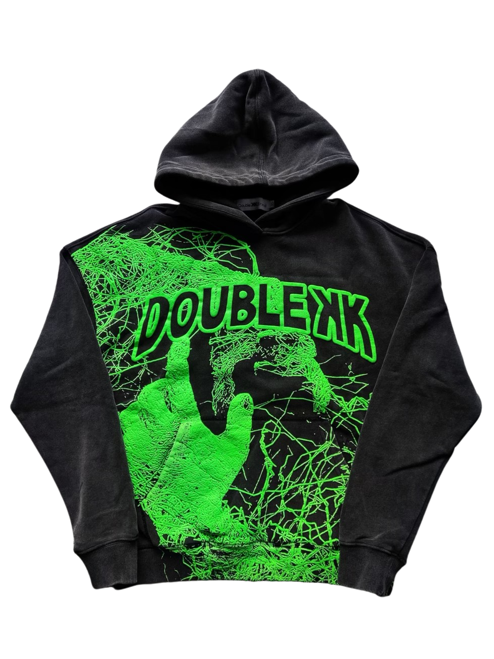 Black Green Web Hoodie