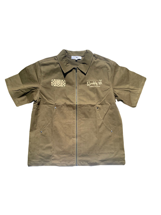 Olive Zip Up Tee